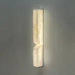 Alabaster Wall Light | Modern Brass LED Wall Lamp Minimal Luxury Lighting Fixture - Image 3