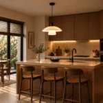 Full Spectrum Minimal Glow Pendant Light – Modern Beige LED Ceiling Pendant - Image 5