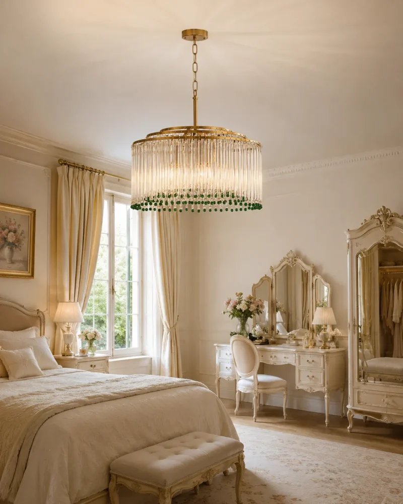 Bronze Glass Fringe Chandelier - Image 3