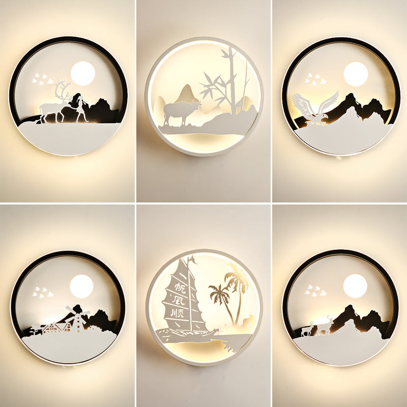 e7291fda6f3aa4a48a825752deae1d25-1.jpg Round Themed Wall Sconces | Scenic & Artistic Designs - Image 1