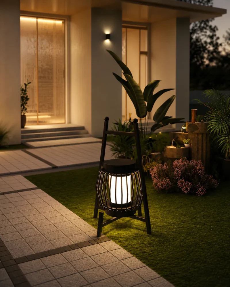 Grau Black Solar Outdoor Table Lamp for Garden and Patio Lighting - Image 3