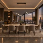 WAVE Linear Art Pendant Light | Sculptural Black LED Linear Chandelier - Image 6