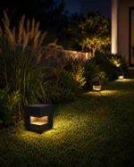 Modern Solar Cube Landscape Light | Outdoor LED Garden Cube 3000K Warm White - Image 3