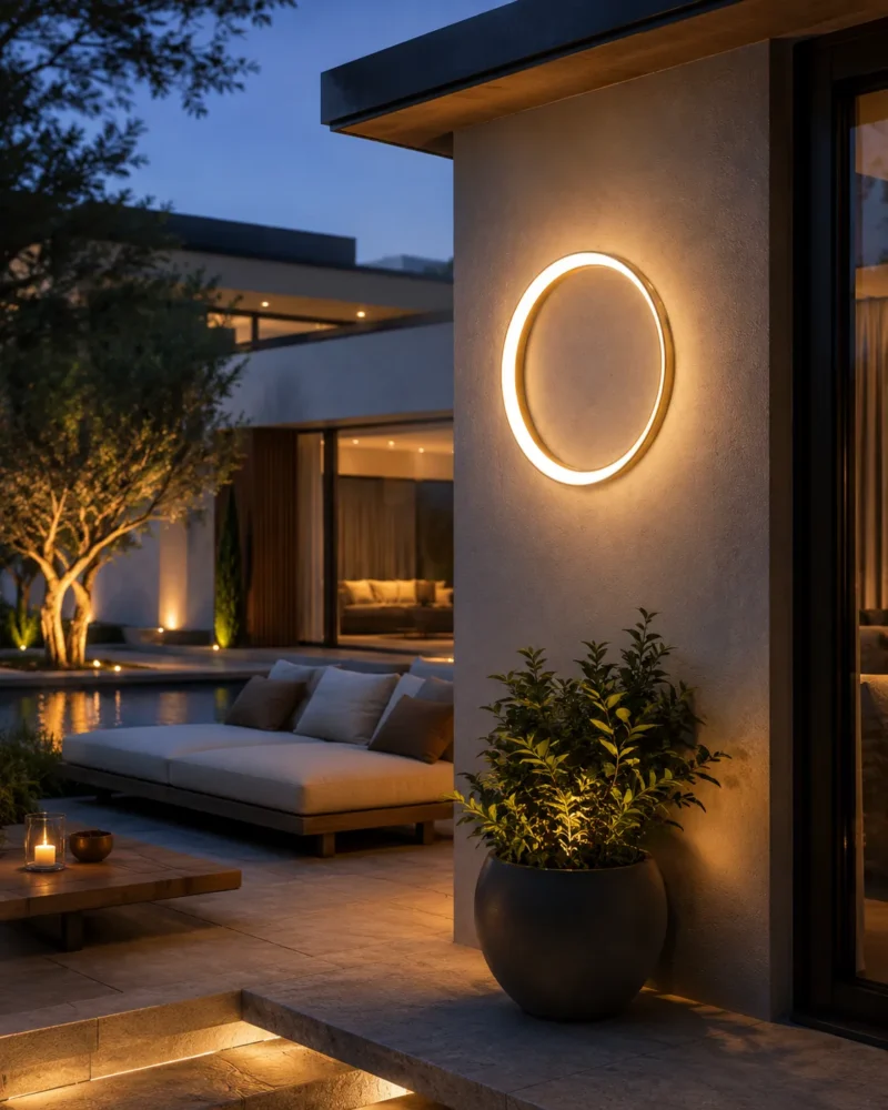 Moon Ring LED Outdoor Wall Light 7W Modern Minimalist Wall Lamp - Image 2