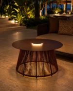Nit Woven Solar Outdoor Floor Lamp for Patio and Garden Lounge Lighting - Image 4
