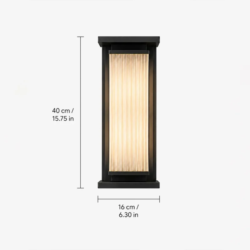 LED Ribbed Glass Wall Light | Modern Outdoor Architectural Sconce - Image 4