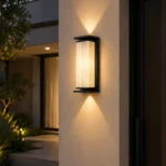 LED Ribbed Glass Wall Light | Modern Outdoor Architectural Sconce - Image 3