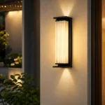 LED Ribbed Glass Wall Light | Modern Outdoor Architectural Sconce - Image 2