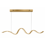 Wave Brass Linear Pendant Light – Modern Minimalist Kitchen Island Lighting