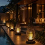Outdoor Bamboo Lantern Garden Light | Warm White Decorative LED 3000K - Image 5