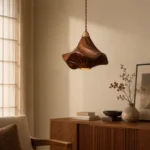 Wood Grain Pendant Light | Modern Sculptural LED Lamp - Image 4