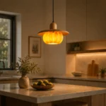 Pumpkin Wood Pendant Light | Natural Resin Lighting - Image 2