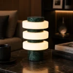 Modern Marble Ring Table Lamp | LED Bedside Ambient Lighting - Image 4
