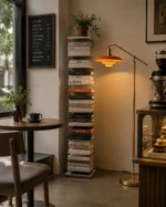 Amber Glass Floor Lamp | Adjustable Modern Lighting - Image 2