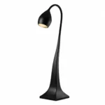 Artistic Curved Wooden Floor Lamp | Matte Black