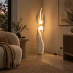 Sculptural Cement Globe Floor Lamp | Modern LED Lighting - Image 4