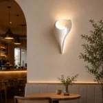 Gypsum Wall Lamp | Sculptural Calla Lily LED Sconce - Image 4