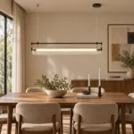 Ribbed Glass Linear LED Pendant Light - Image 2