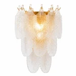 Crystal Leaf Wall Light | Luxury Gold Wall Sconce
