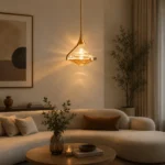 Art Glass Pendant Light | Modern Luxury Gold LED Ceiling Lighting Fixture - Image 3