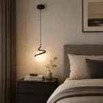 Spiral Glass Pendant Light – Modern Minimalist LED Hanging Lamp - Image 4