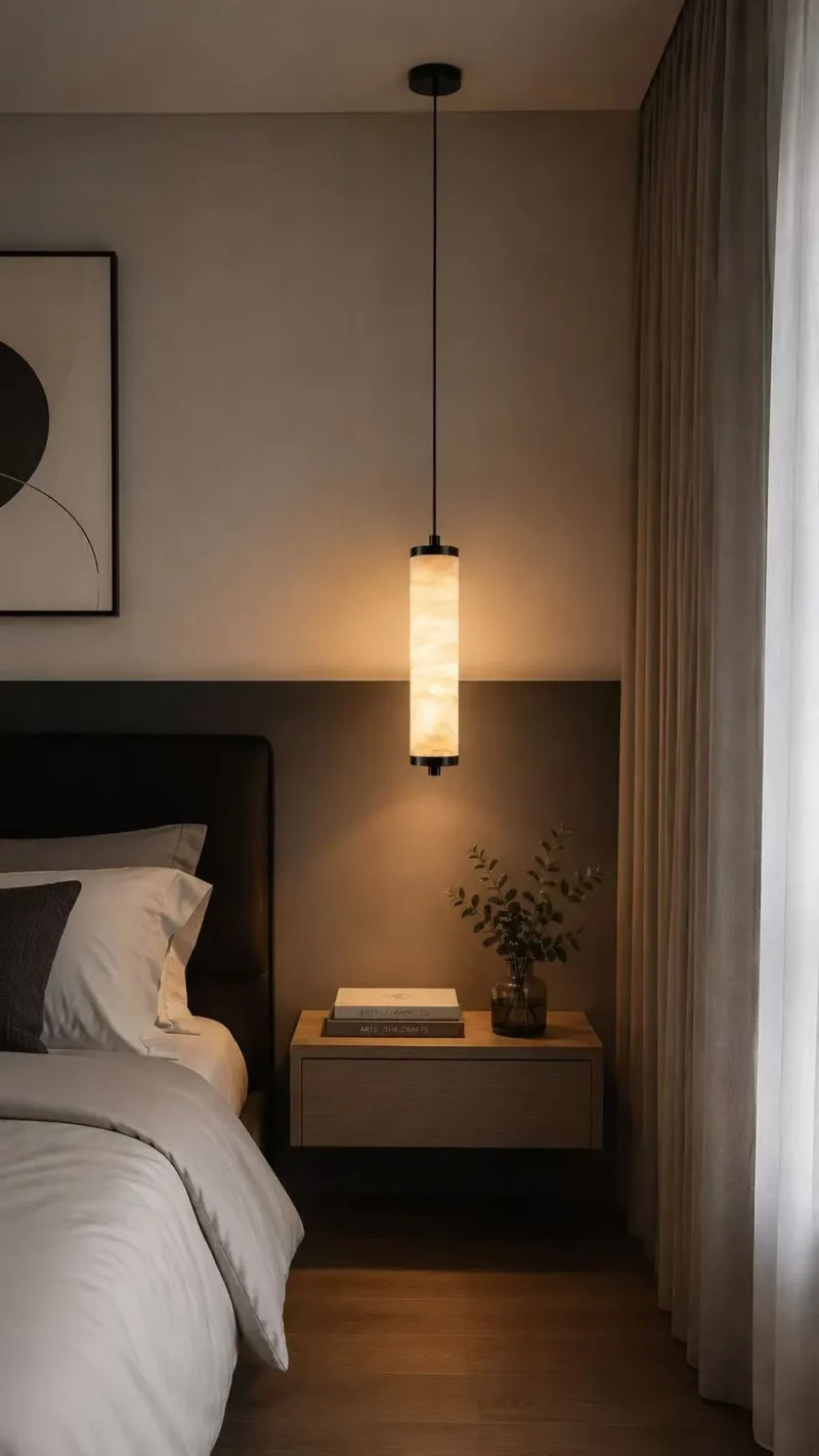 Alabaster Linear Pendant Light | Modern Minimalist LED Ceiling Lamp - Image 6