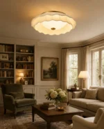 Fabric LED Ceiling Light – Elegant Pleated Wave Ceiling Lamp - Image 2