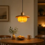 Pumpkin Wood Pendant Light | Natural Resin Lighting - Image 5