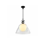 Ripple Glass Pendant Light – Clear Glass Modern LED Pendant Lamp