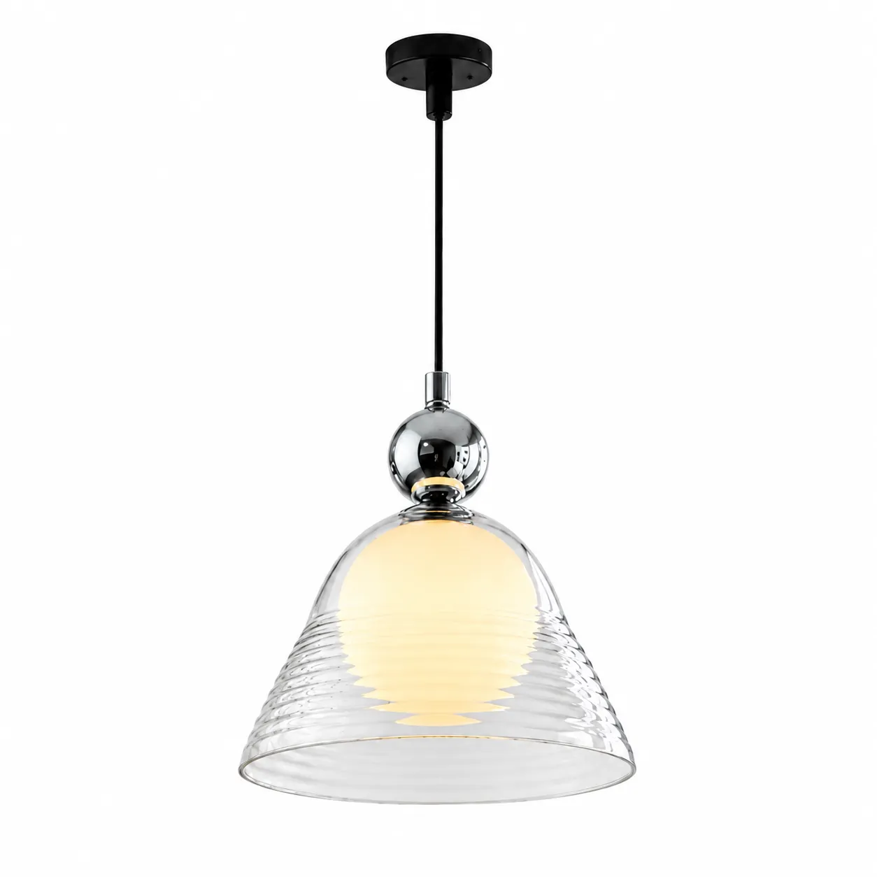 0c596efa96e6cf856fb74f4551541c1e_11zon Ripple Glass Pendant Light – Clear Glass Modern LED Pendant Lamp - Image 1