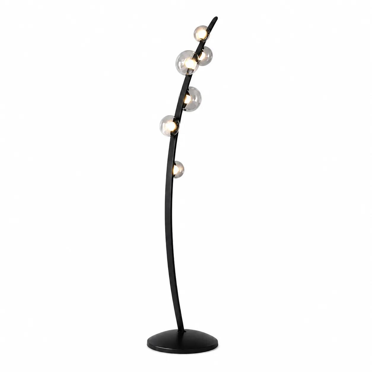 0e055d45a037cd0e9cef173fd8cf6e3e_11zon Curved Glass Globe LED Floor Lamp | Art Deco - Image 1