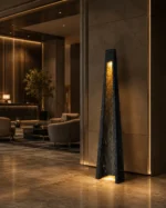 Modern Marble Pyramid Floor Lamp | Cascading Light - Image 5