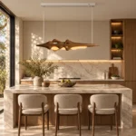 Sculptural Wood Linear Pendant Light | Modern LED - Image 4