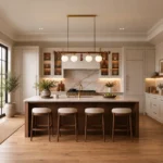 Wood & Opal Glass Linear Pendant Light | 4-Light - Image 2
