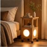 Mobile Side Table Lamp | Modern Wooden Ambient LED Night Light Furniture - Image 2