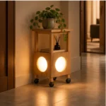Mobile Side Table Lamp | Modern Wooden Ambient LED Night Light Furniture - Image 3
