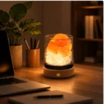 Aroma Stone Bedside Lamp | USB LED Night Light with Wooden Base - Image 3
