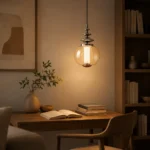 Glass Globe Pendant Light – Modern Chrome Iron LED Hanging Lamp - Image 4