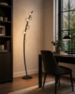 Curved Glass Globe LED Floor Lamp | Art Deco - Image 3