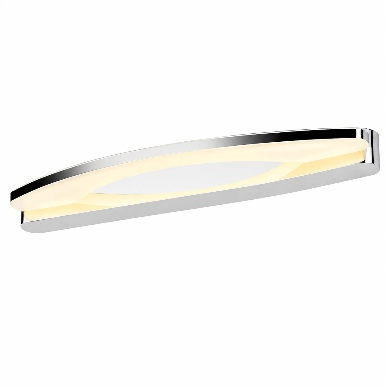 108b06db880101d05c78572028e205ce_11zon Modern Curved LED Vanity Light | Chrome Bathroom Mirror Lamp - Image 1