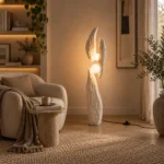 Sculptural Cement Globe Floor Lamp | Modern LED Lighting - Image 3