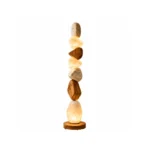 Natural Stone & Walnut LED Floor Lamp
