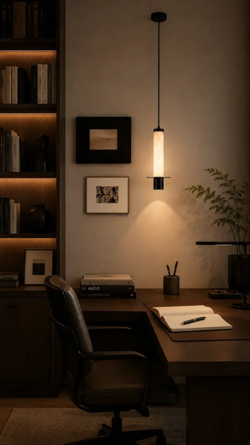 Alabaster Pendant Light | Modern Minimalist LED Hanging Ceiling Lamp - Image 2