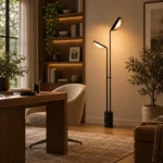 Dual-Head Sculptural Floor Lamp | Modern Reading Light - Image 2