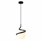 Spiral Glass Pendant Light – Modern Minimalist LED Hanging Lamp
