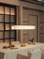 Modern Linear LED Pendant Light | Black & Soft White - Image 6