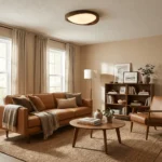 French Walnut LED Ceiling Light | Wabi-Sabi Ceiling Light - Image 2