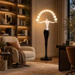 Sculptural Human Figure LED Floor Lamp | Art Lighting - Image 5