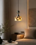 Natural Marble Pendant Light | Luxury LED Lighting Fixture - Image 4