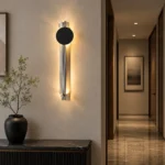 Minimalist Rotatable LED Wall Light in Black and Brushed Silver - Image 4